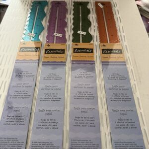 Plaid Essentials Paper Tearing Rulers Metal Rulers w/ Various Edges Lot Of 4 New